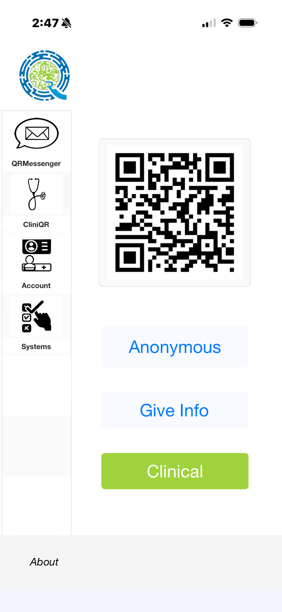 QRMessenger application